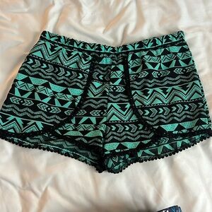 Tribal teal shorts